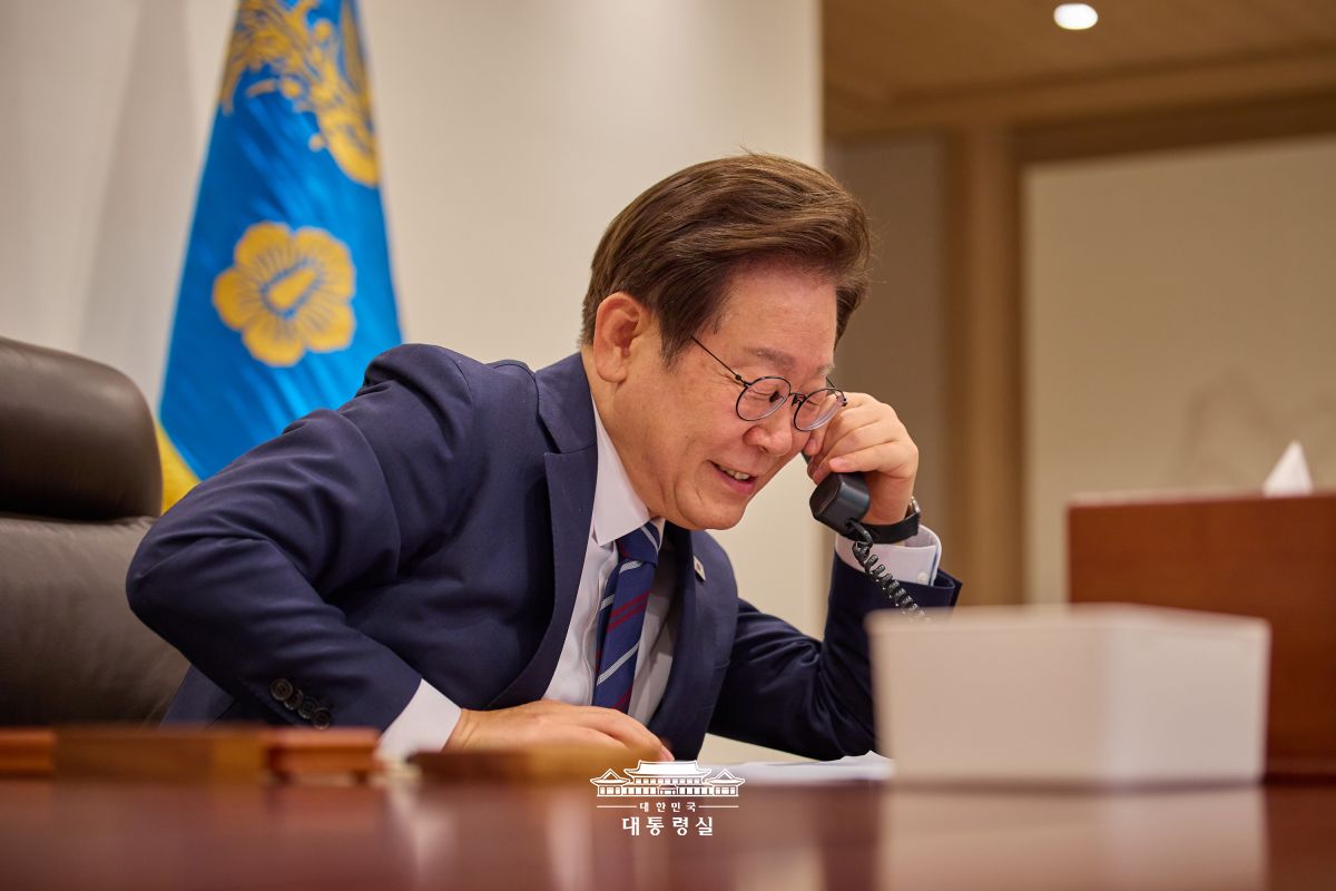 한국·뉴질랜드 정상 통화 사진