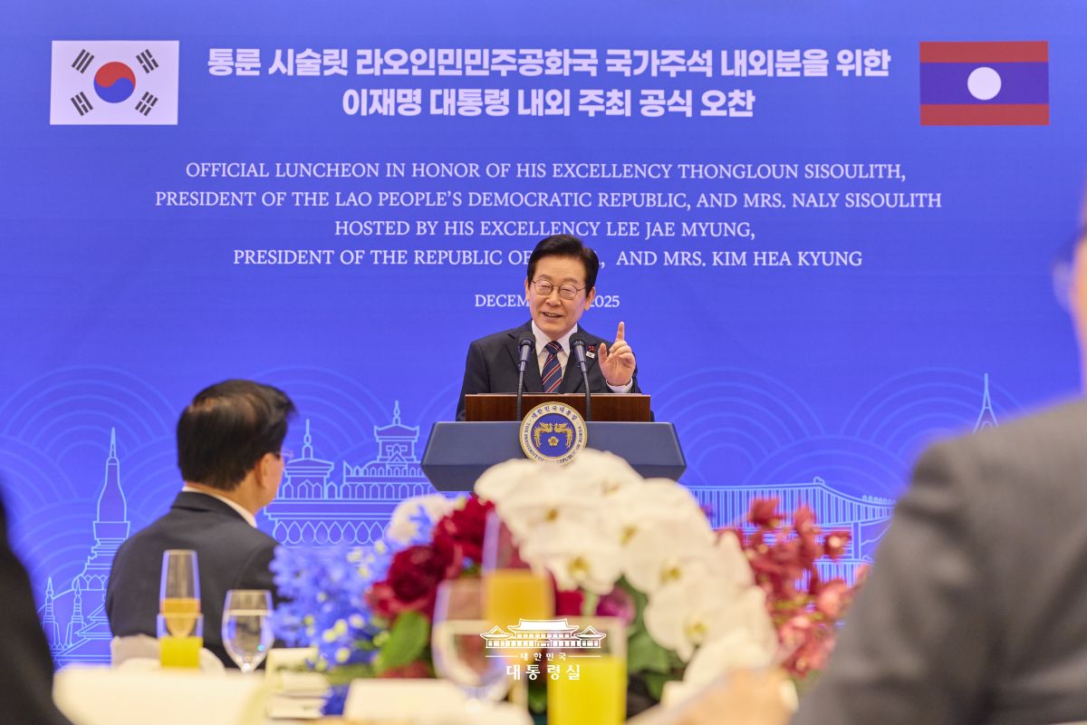 라오스 국가주석 내외 공식방한 공식오찬 사진