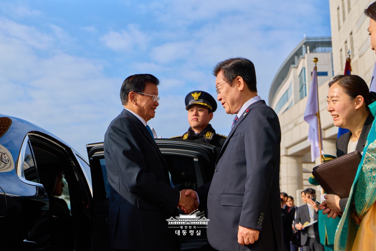 '통룬 시술릿' 라오스 국가주석 내외 공식방한 도착 및 영접 사진